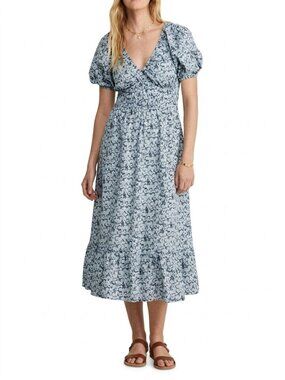 Vineyard Vines Marina Puff Sleeve Stretch Cotton Poplin Dress Floral XS New